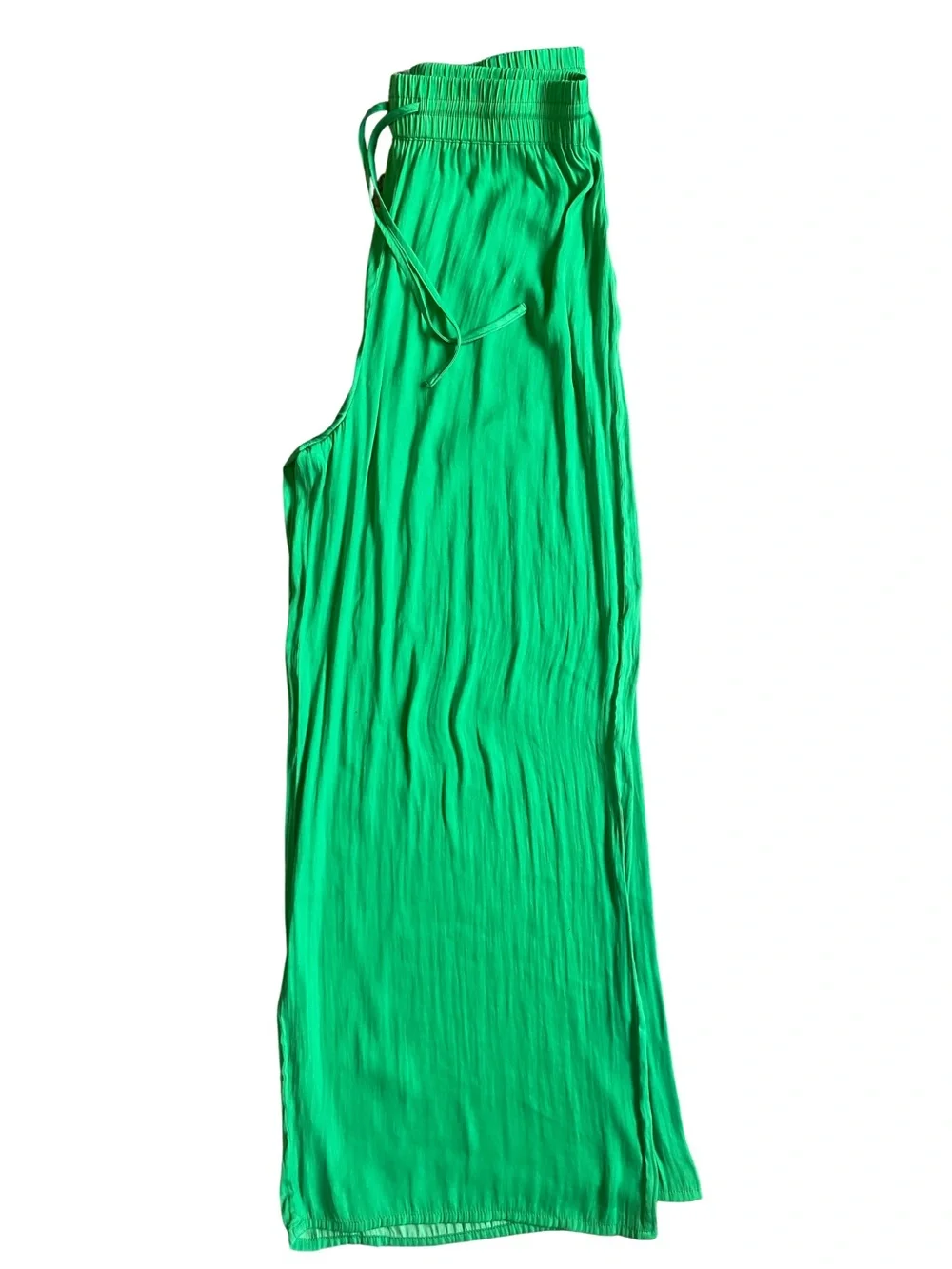 Maison d’ Amelie Wide-Leg Drawstring Pants in Green - Women's Comfort Style - Picture 3 of 5